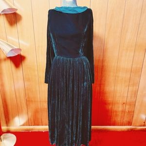 Velvet Green 80s dress Small